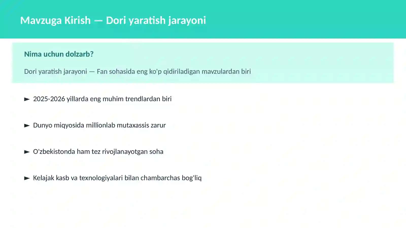 Dori yaratish jarayoni 2