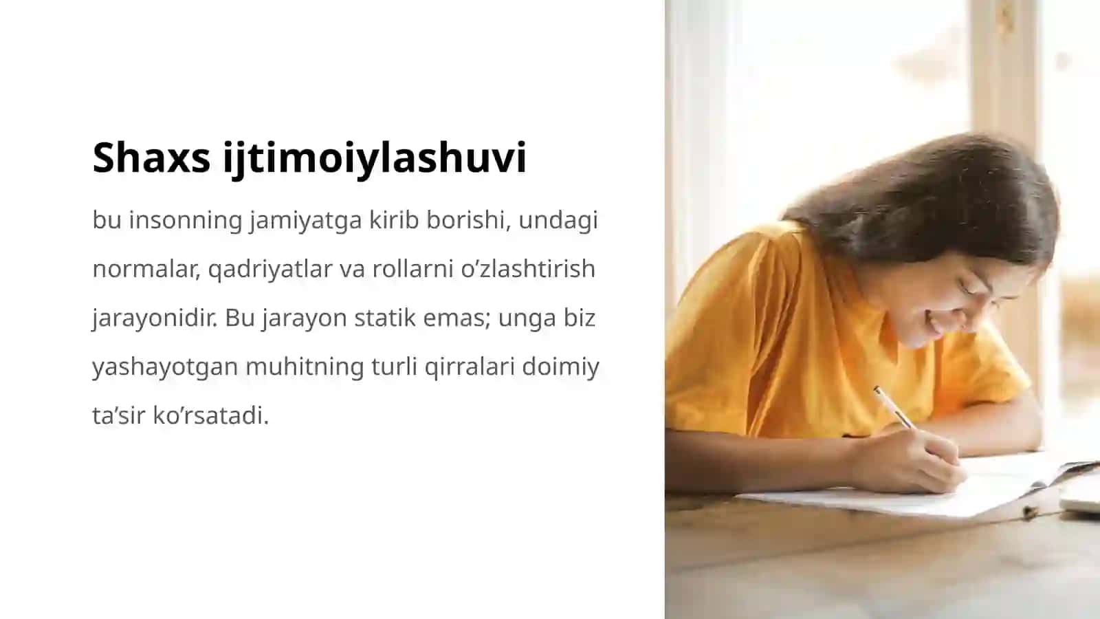 SHAXS IJTIMOIYLASHUVIGA SIYOSIY, IQTISODIY, EKOLOGIK OMILLARNING TA’SIRI. SOTSIOLOGIYADA IJTIMOIY STATUS TUSHUNCHASI MAVJUD 2