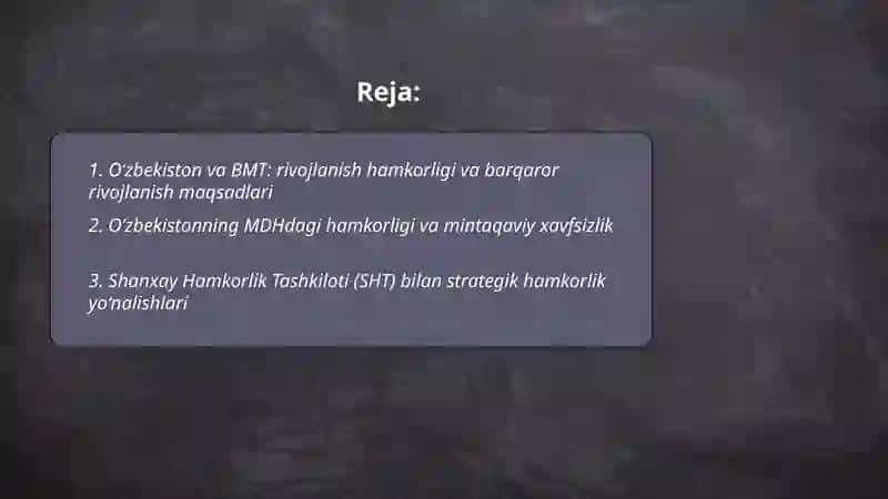 Oʻzbekiston va BMT: rivojlanish hamkorligi va barqaror rivojlanish maqsadlari 2