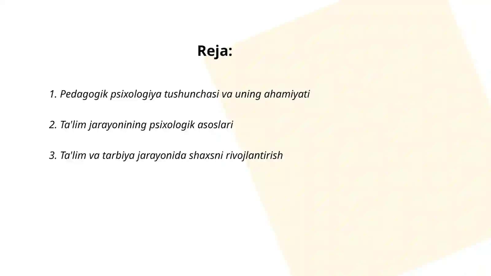 Pedagogik psixologiya predmet tuzulma muammolar 2