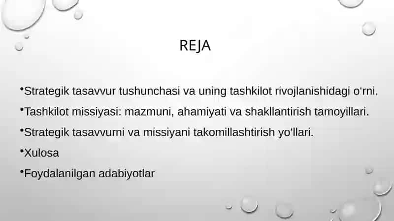 Strategik tasavvurni va missiyani takomillashtirish 2
