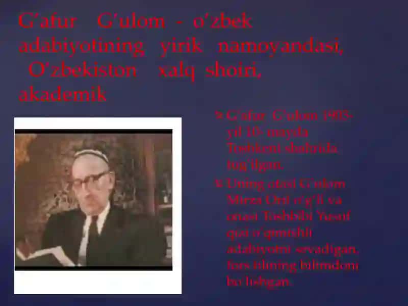 G'afur G'ulomning hayoti va ijodi 2