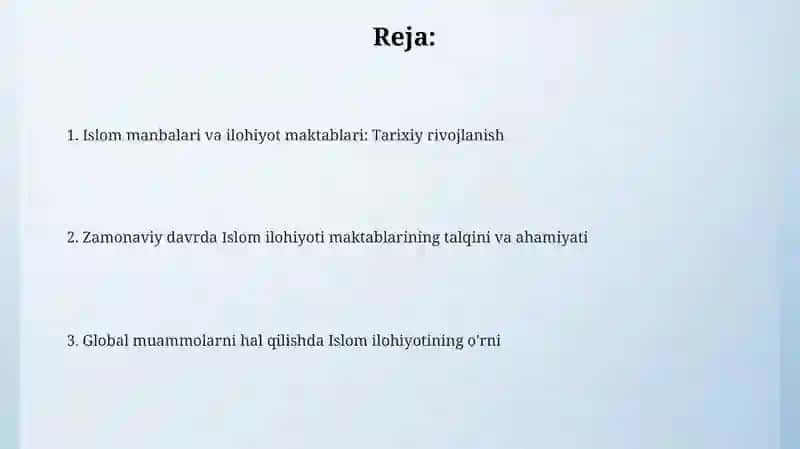Islom manbalari va ilohiyot maktablari: Tarixiy rivojlanish 2