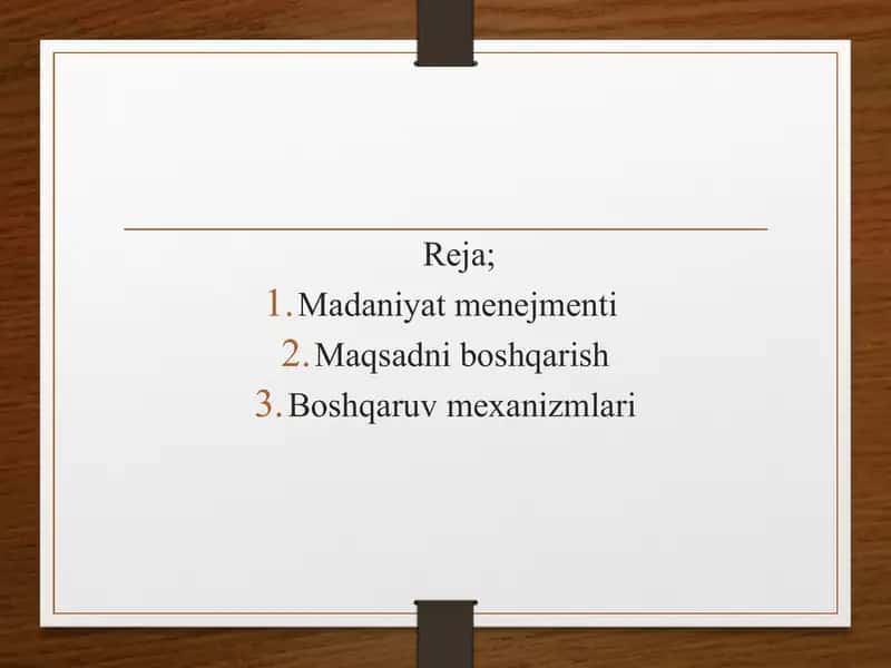 Madaniyat va san’at menejmentining istiqboldagi rivojlanish imkoniyatlari 2