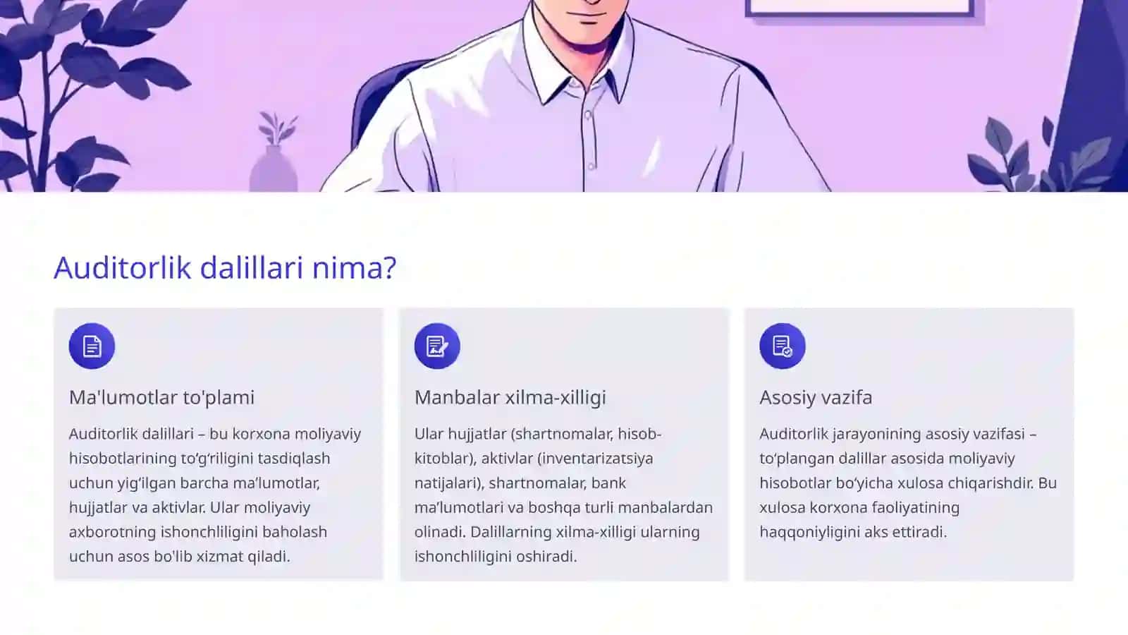 Auditorlik dalillarining mohiyati va uning ishonchliligini belgilovchi mezonlar 2