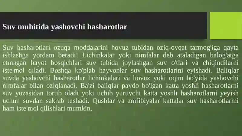 Entamologiya Fanidan Tayyorlangan Mustaqil Ta'lim Ishi 2