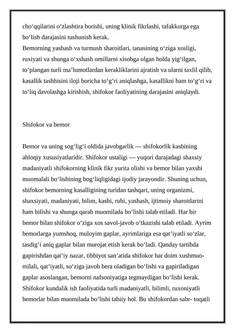 Bemorni ortopedik stomatologik qabul qilish: deontologiyasi 2