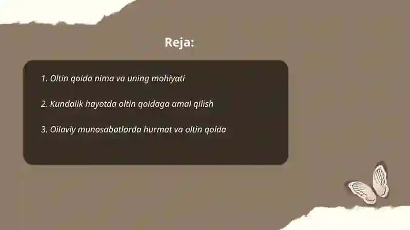 Oltin qoida 2