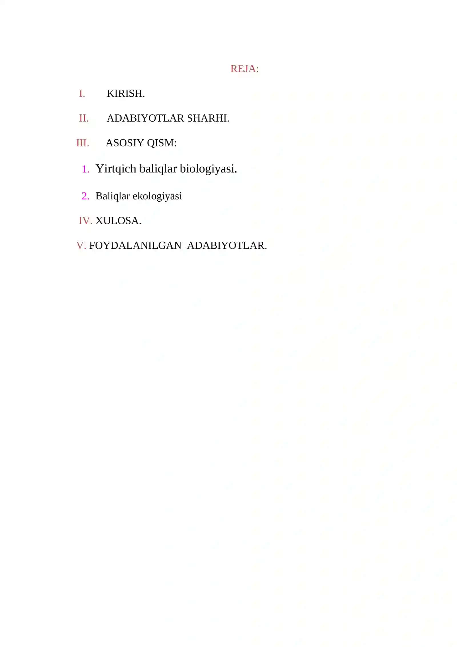 Yirtqich baliqlar biologiyasi va ekologiyasi 2