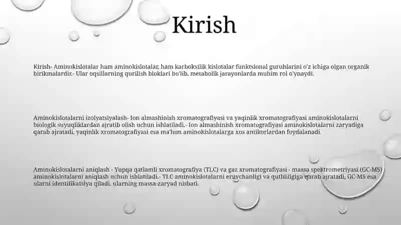 Aminokislotalarni Ajratib Olish Va Idenfikatsiyalash Usullari 2