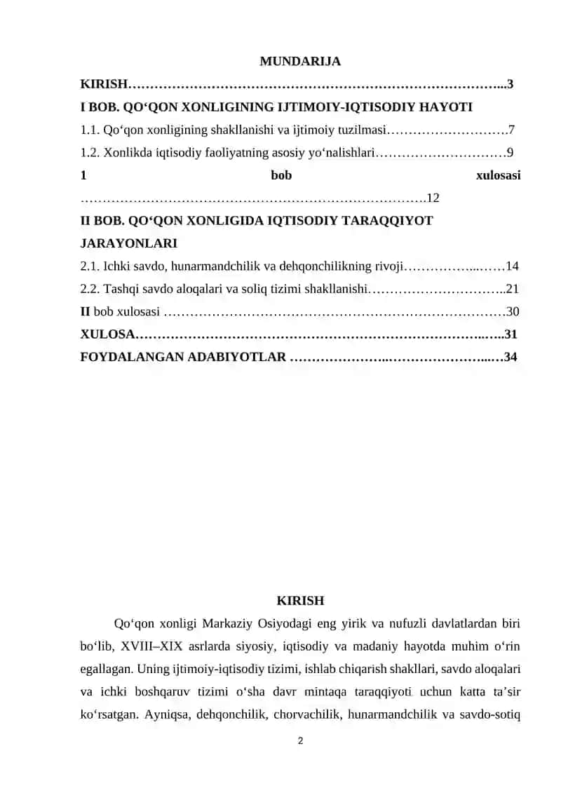 Qoʻqon xonligida ijtimoiy iqtisodiy hayot 2