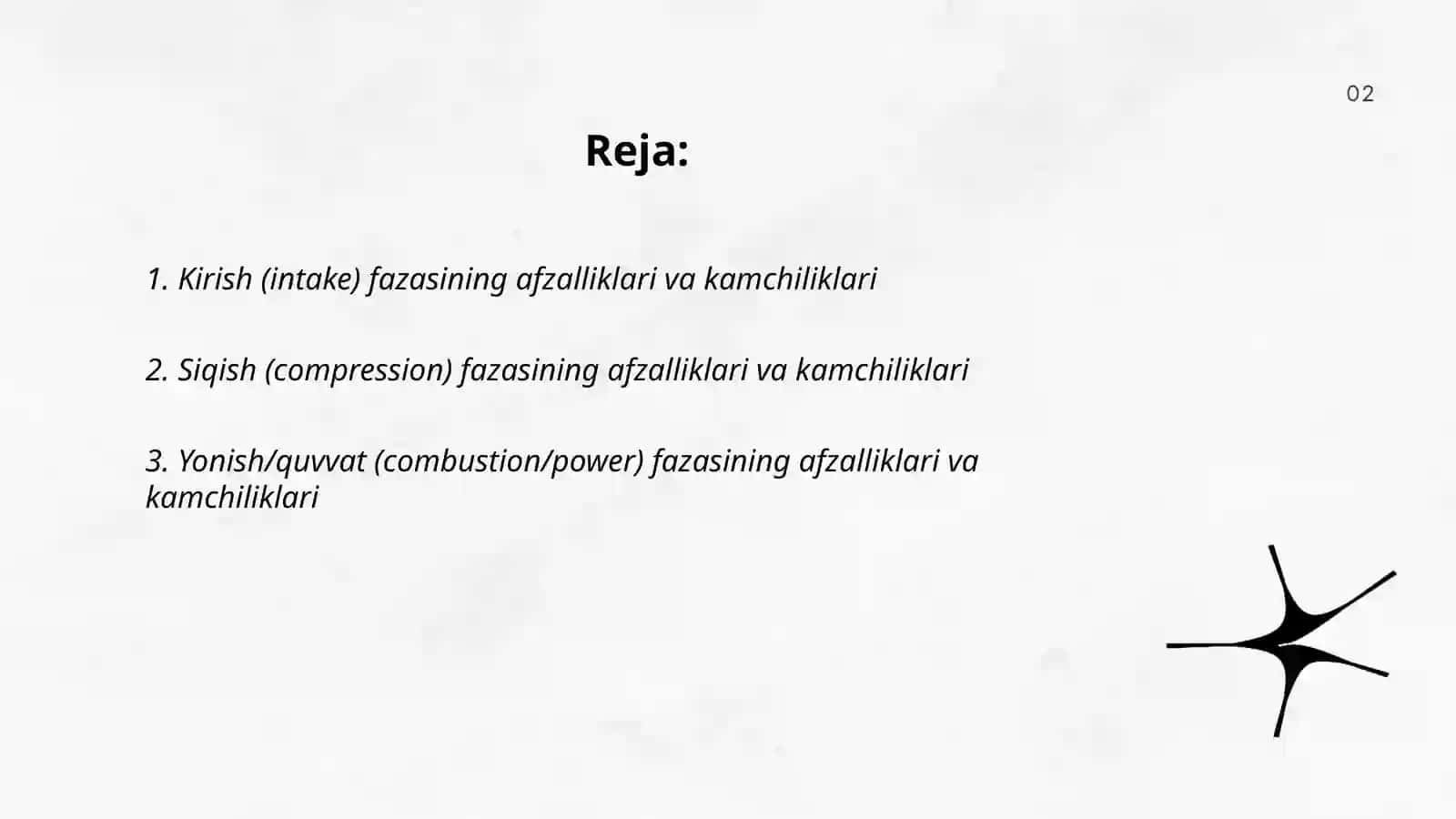 Mexanizimlarning afzalliklari va kamchiliklari. Gaz taqsimlash fazalari 2