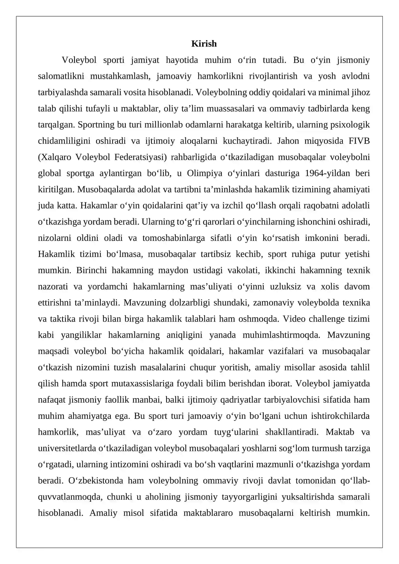 Voleybol bo‘yicha hakamlik qilish qoidalari, hakamlarning vazifalari, musobaqalar 2