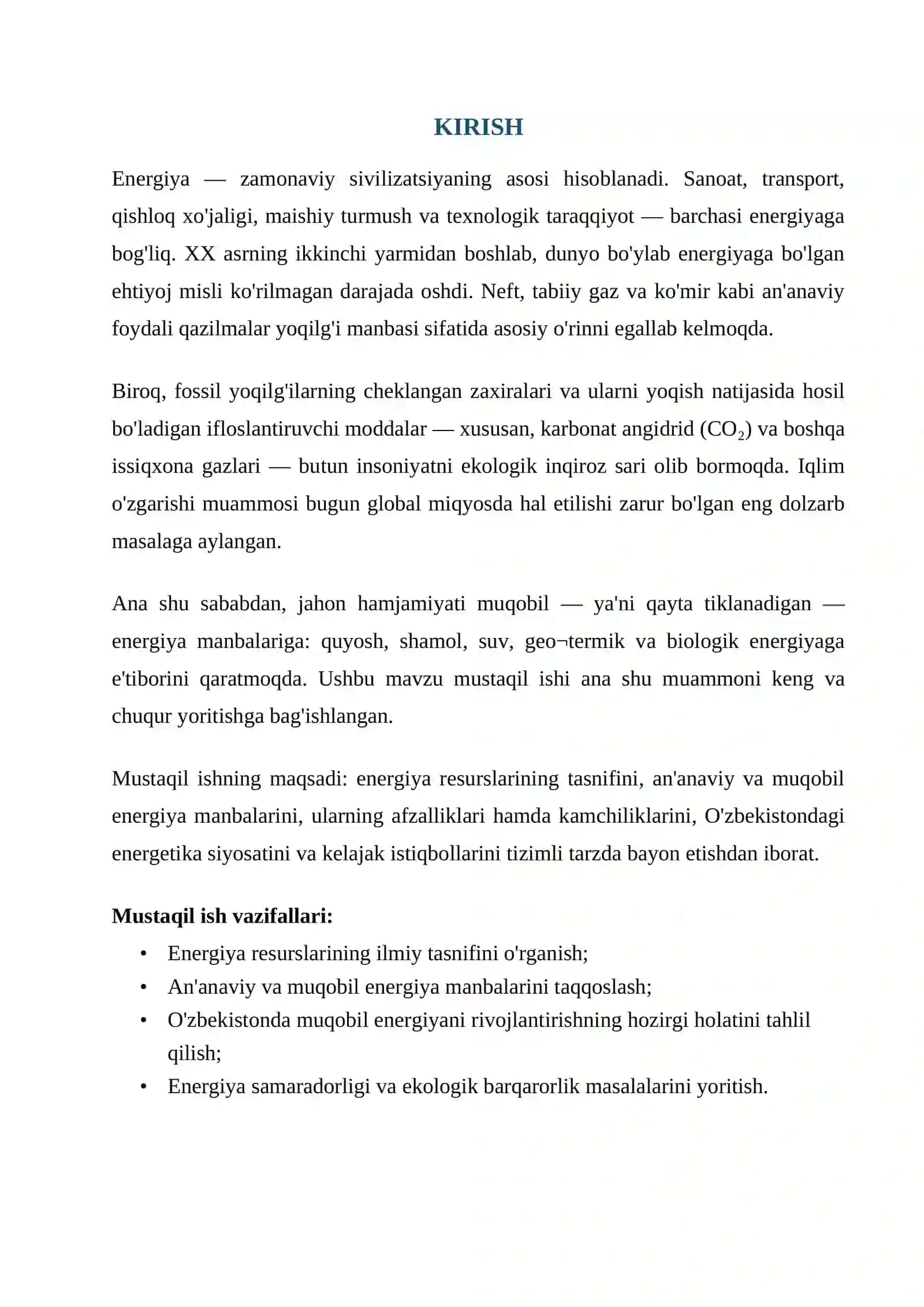ENERGIYA RESURSLARI VA MUQOBIL ENERGIYA MANBALARI 2