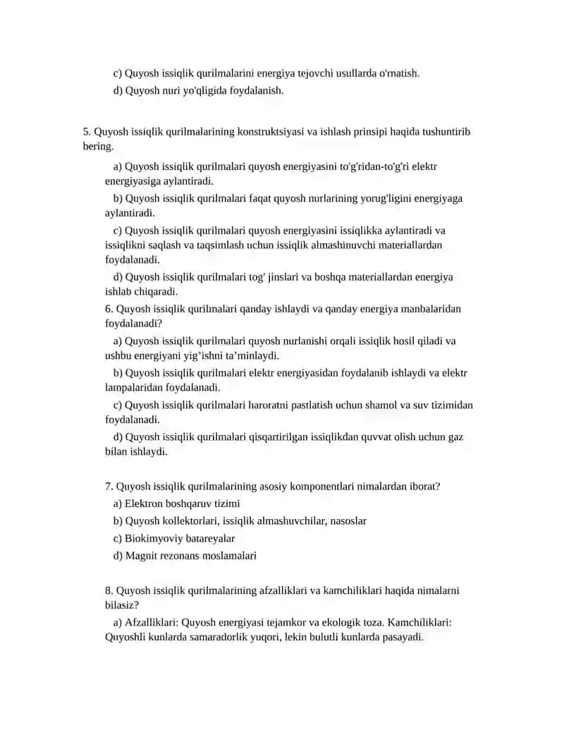 Quyosh issiqlik qurilmalari 2