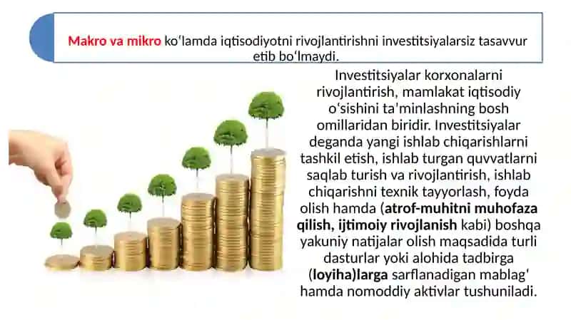 Investitsiyaga talab funksiyasi. Bank foiz stavkasi va kutilayotgan sof foyda normasi 2