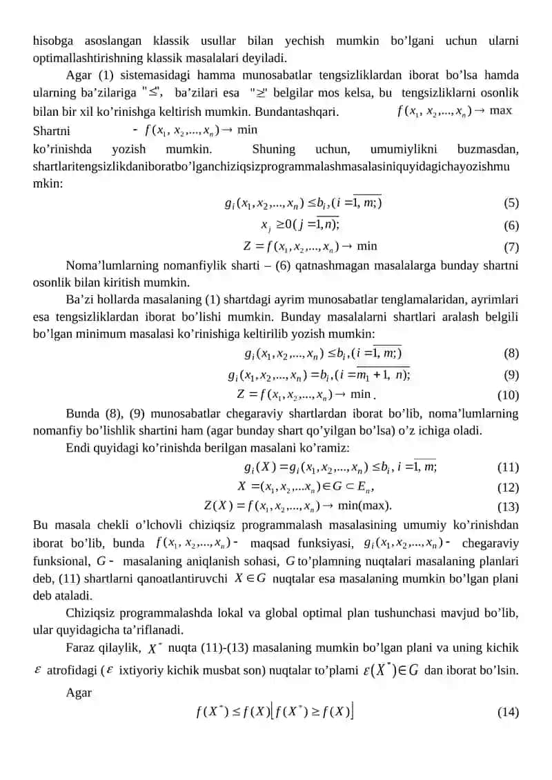 CHIZIQSIZ PROGRAMMALASHTIRISH MASALALARI 2