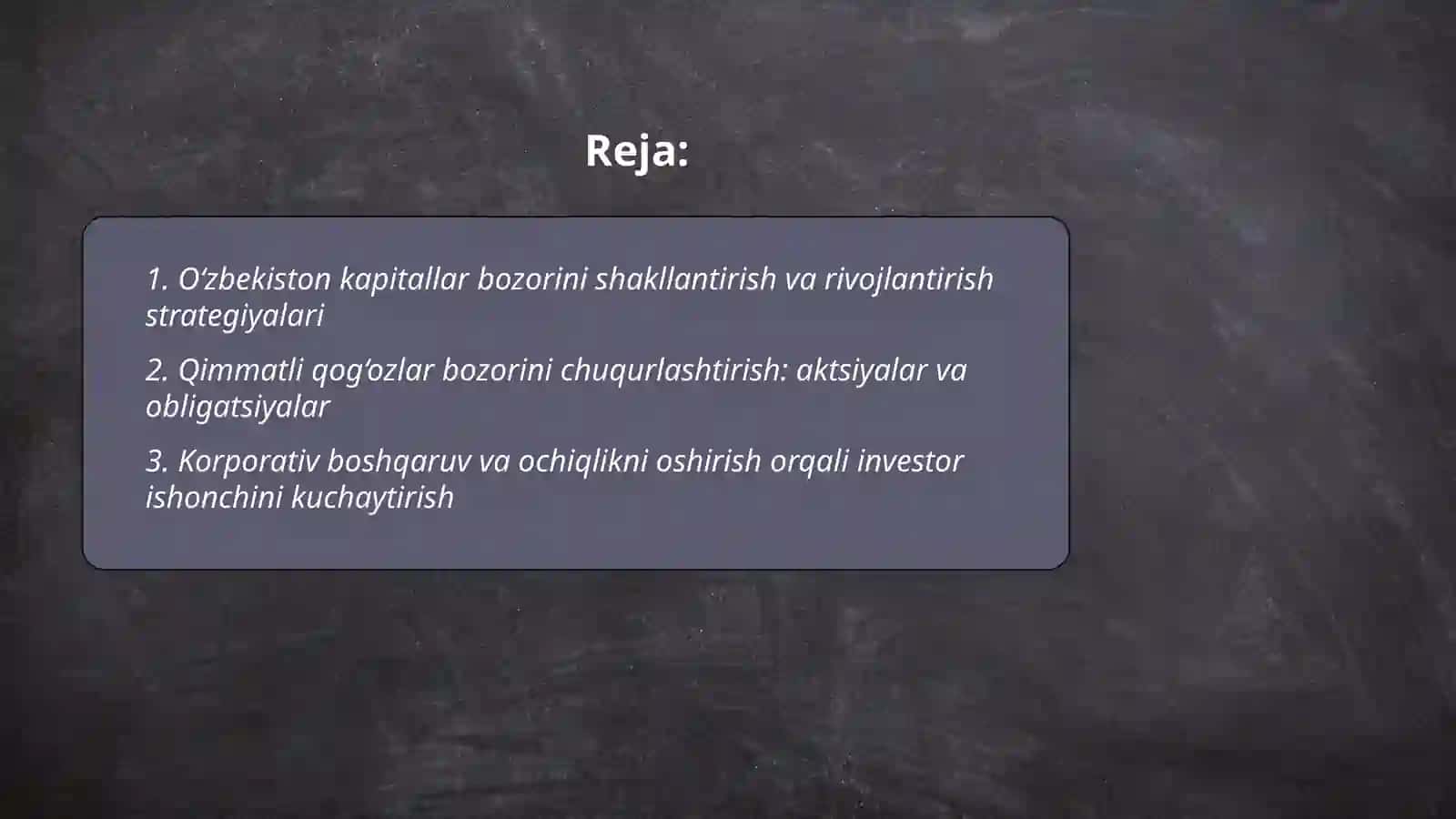 O‘zbekiston moliya bozorini rivojlantirish istiqbollari 2