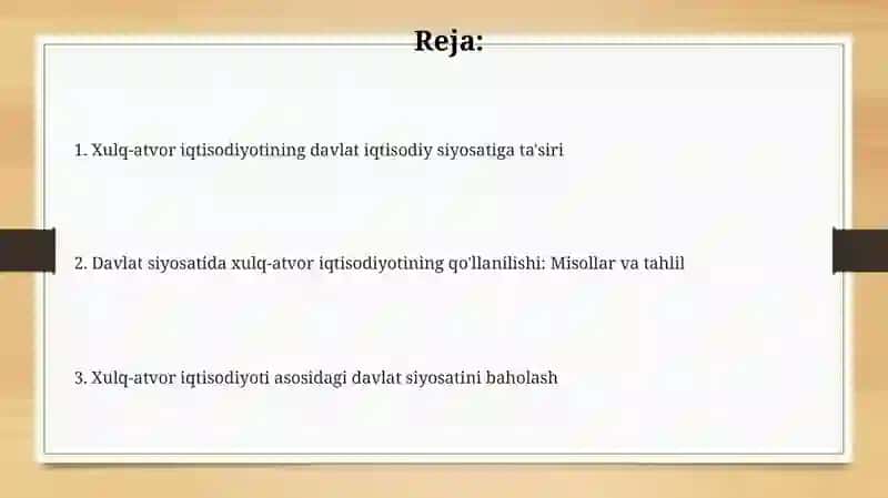 Xulq-atvor iqtisodiyotining davlat iqtisodiy siyosatiga ta'siri va uni baholash 2