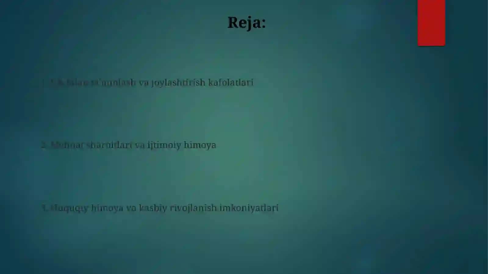 Ish bilan ta'minlash va joylashtirish kafolatlari 2
