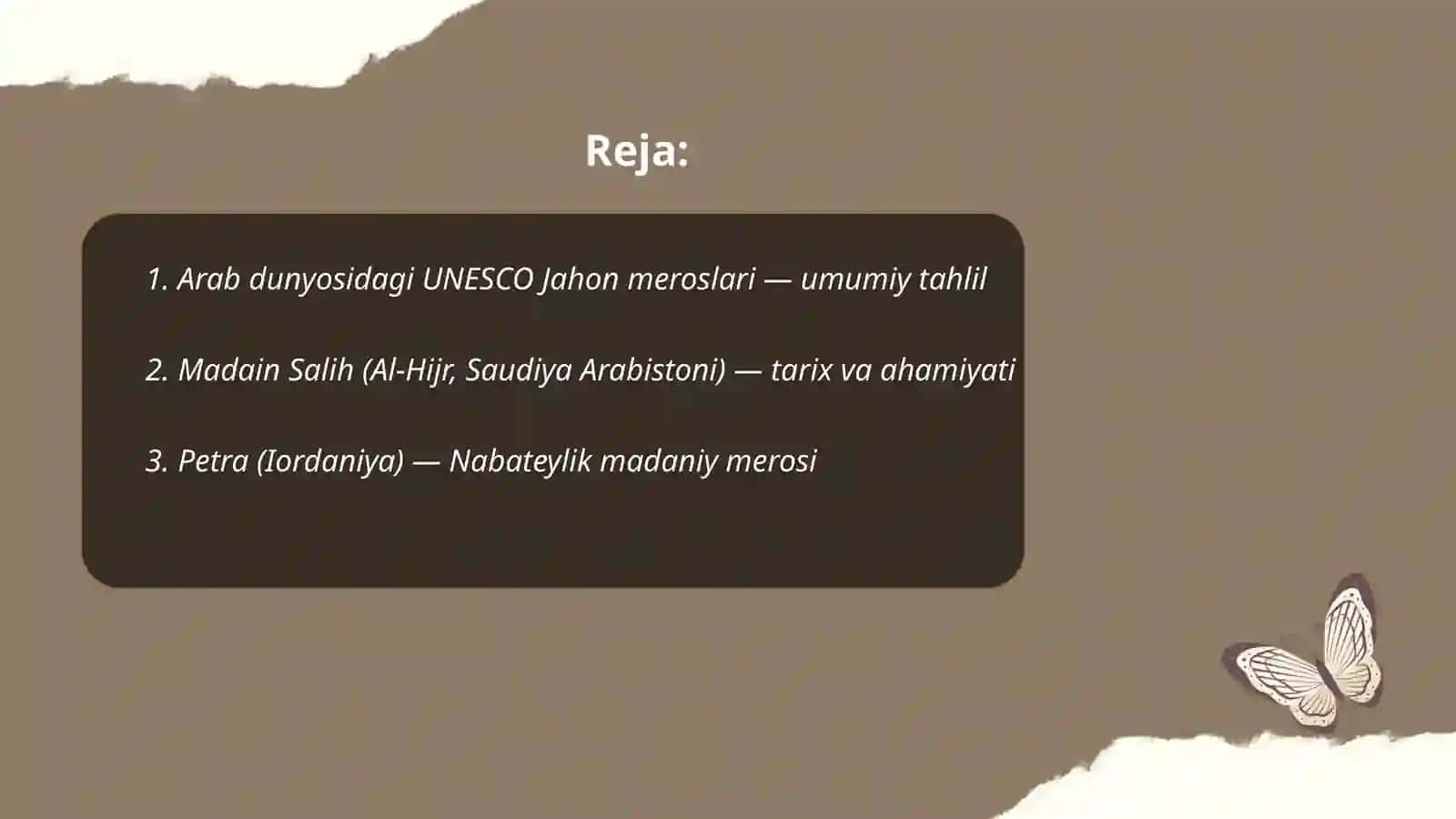 Arab dunyosidagi UNESCO Jahon meroslari 2