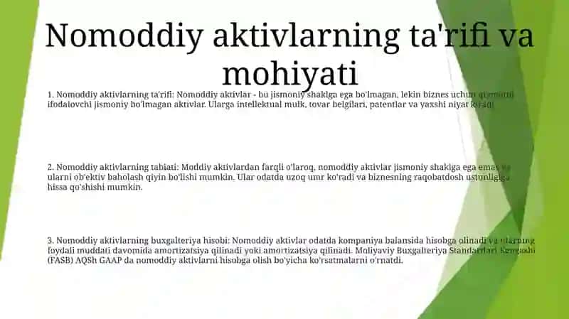 Nomoddiy Aktivlar Hisobi 2