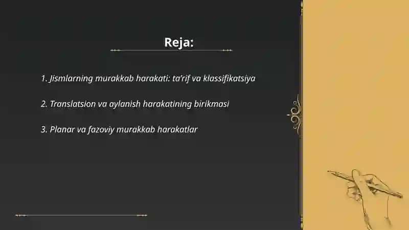 Jismlarning murakkab harakati 2