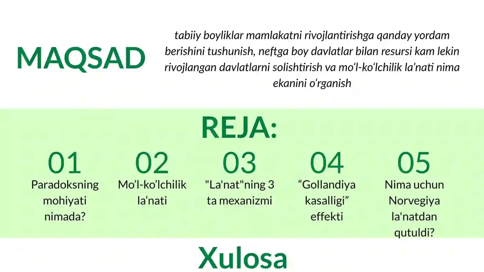 Tabiiy boyliklar: nega ba'zilar rivojlanib, ba'zilar qashshoqlikka botmoqda? 2