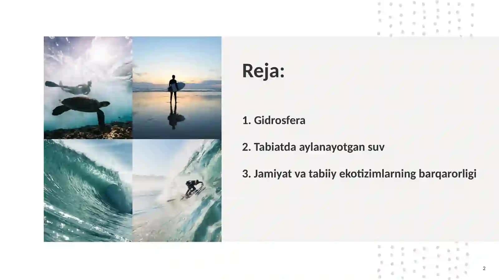 Suv tanqisligini oldini oluvchi potensial imkoniyatlar 2