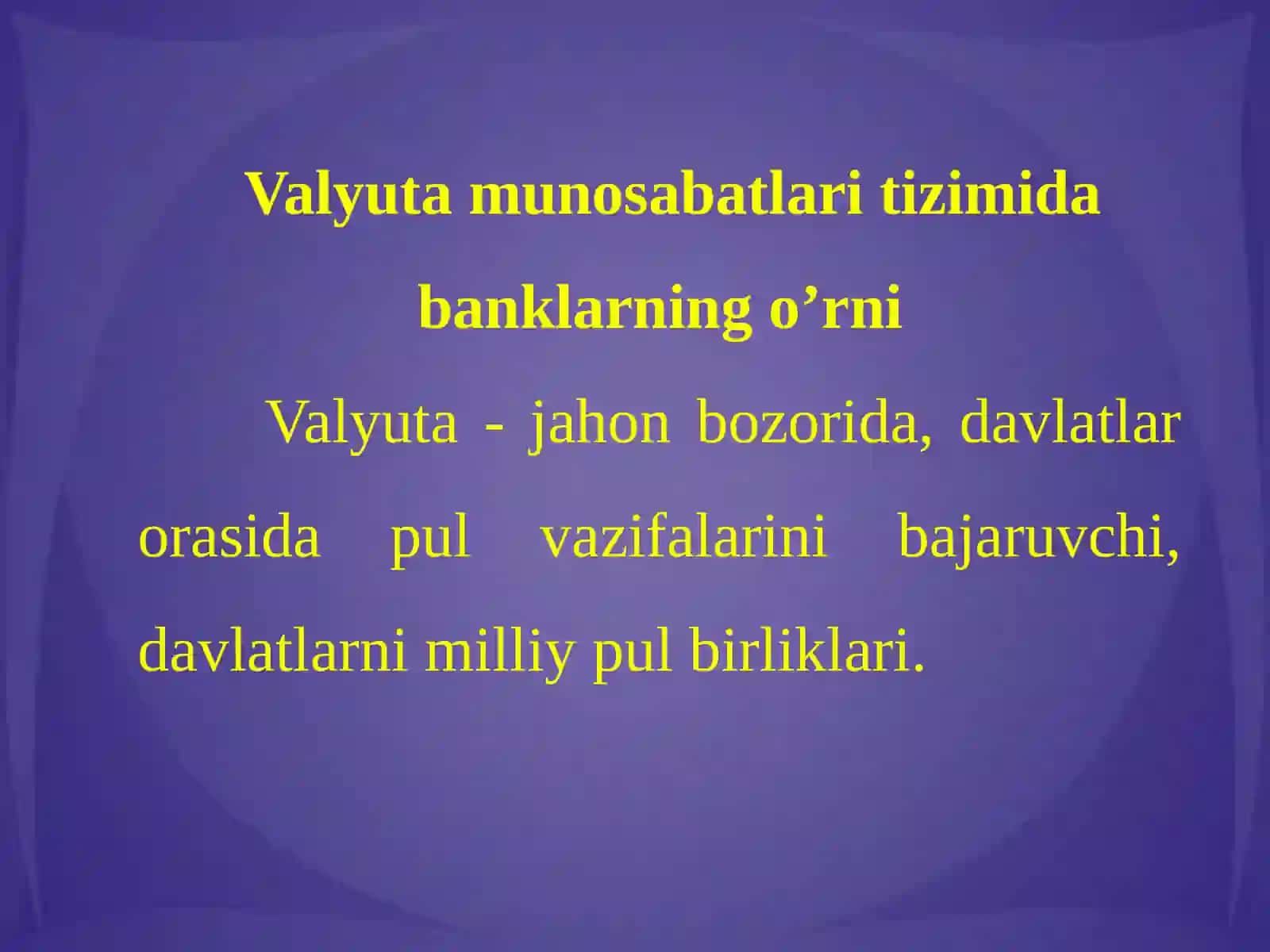 Tijorat banklarining valyuta va hisob kredit operatsiyalari 2