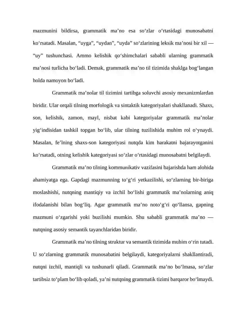 GRAMMATIK MA’NONI ANGLATUVCHI SO’ZLAR 2