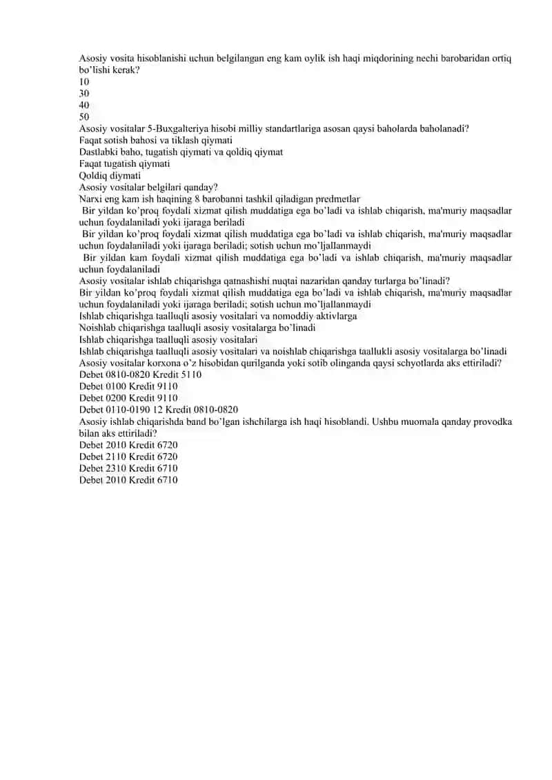 Amaliy mashg’ot: Moliyaviy natijalar hisobi 2