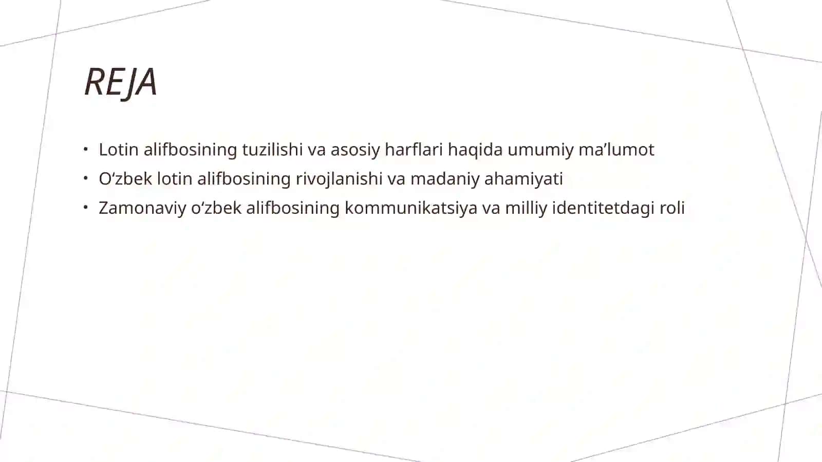 Uzbek lotin alifbosining tavsifi 2