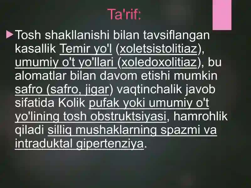O't tosh kasalligi taqdimod pptx 2