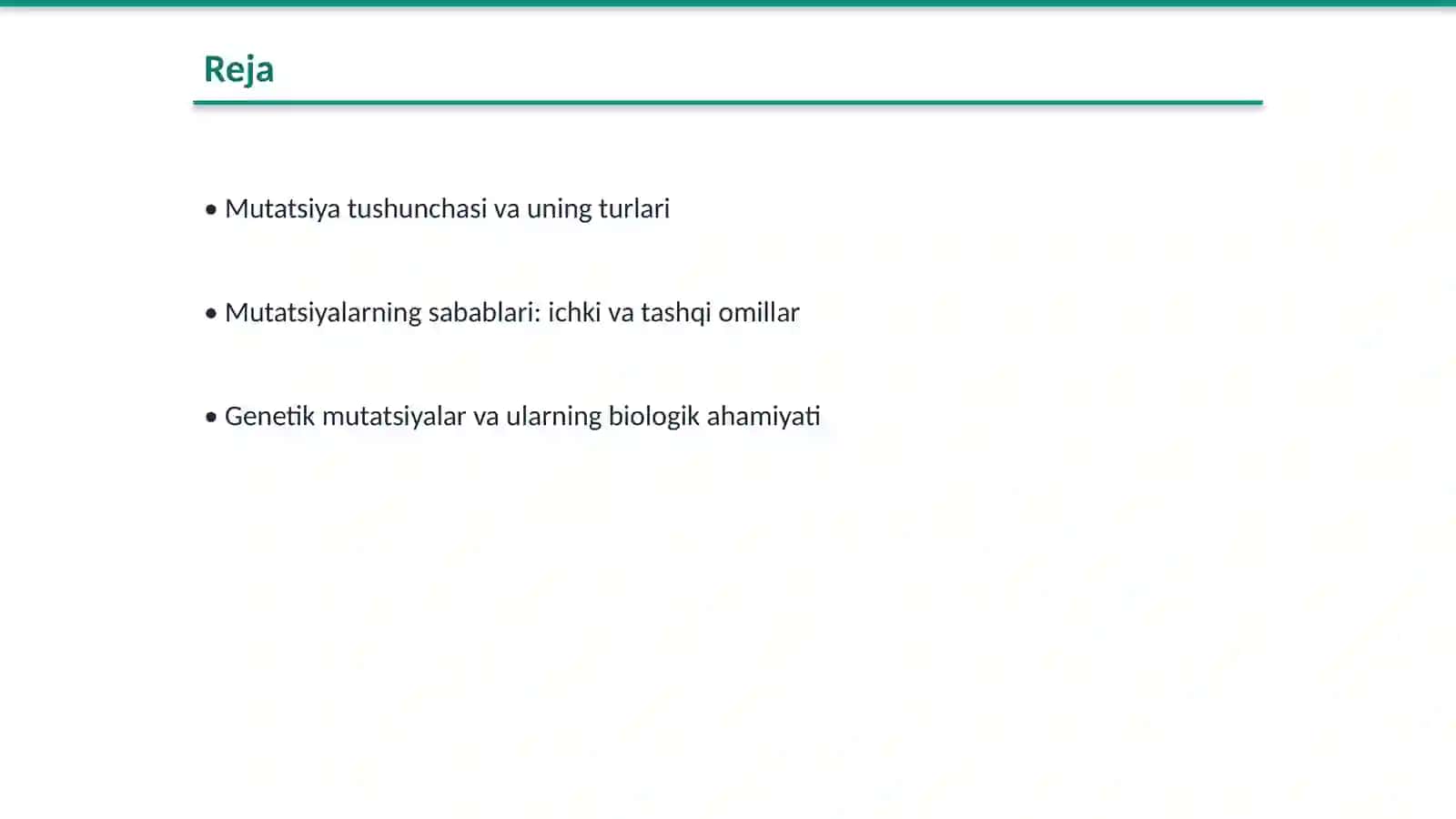 Mutatsiyslar sabablari shakllari ahamiyati va biologik oqibatlari 2