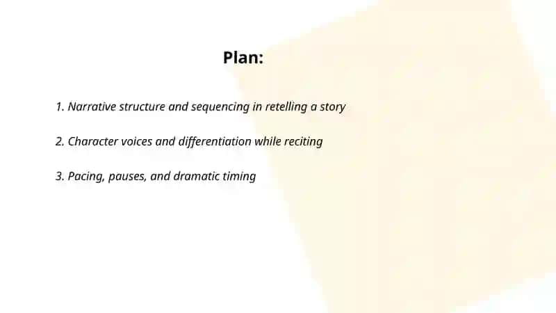 Retelling a story or reciting a poem 2