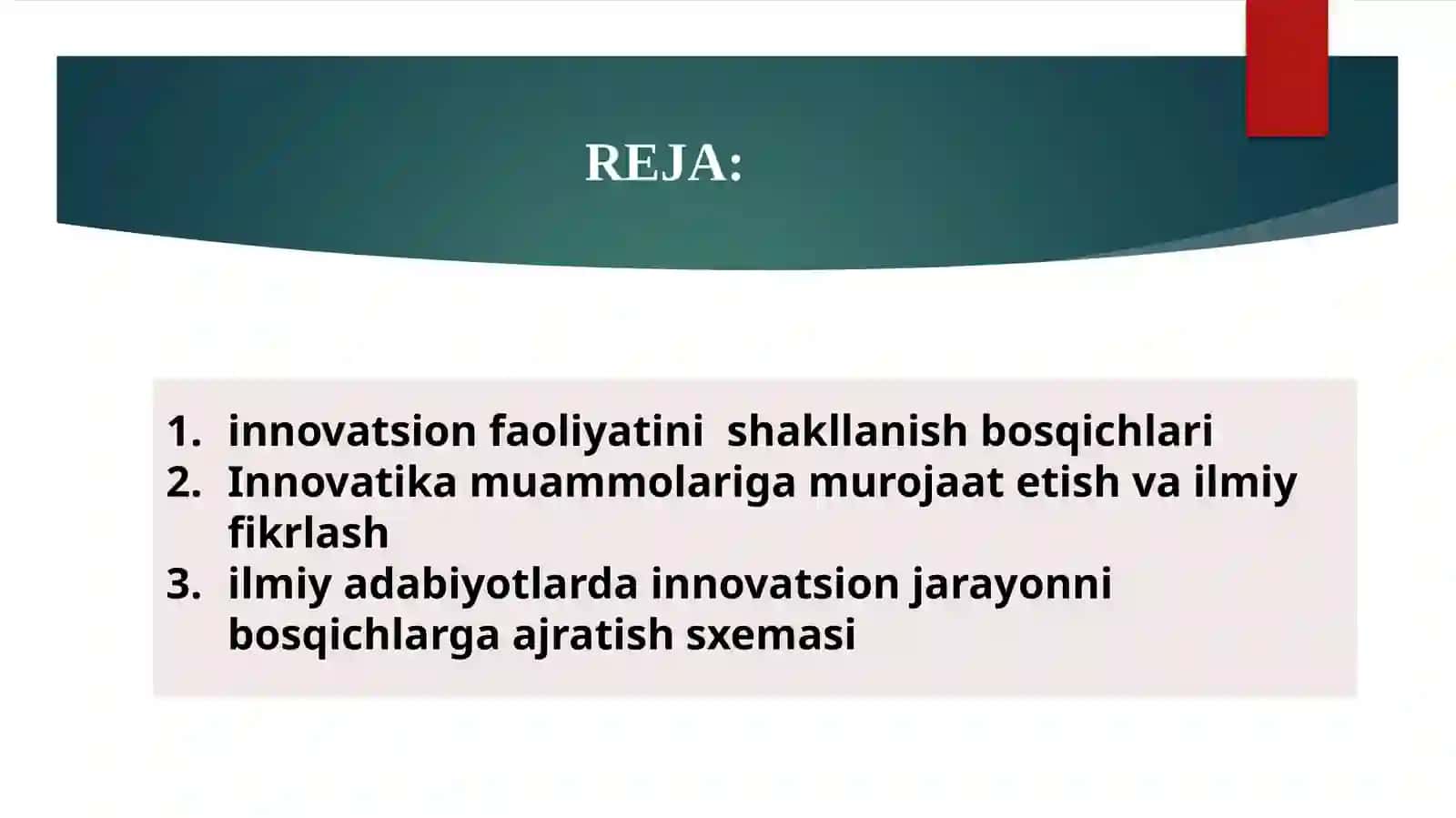 Pedagogik innovatsiyalarni hayotga tatbiq etish mexanizmi 2
