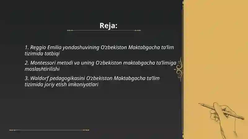 Ilgʻor horijiy tajribalarning Oʻzbekiston Maktabgacha taʼlim tizimida tatbiqlari 2