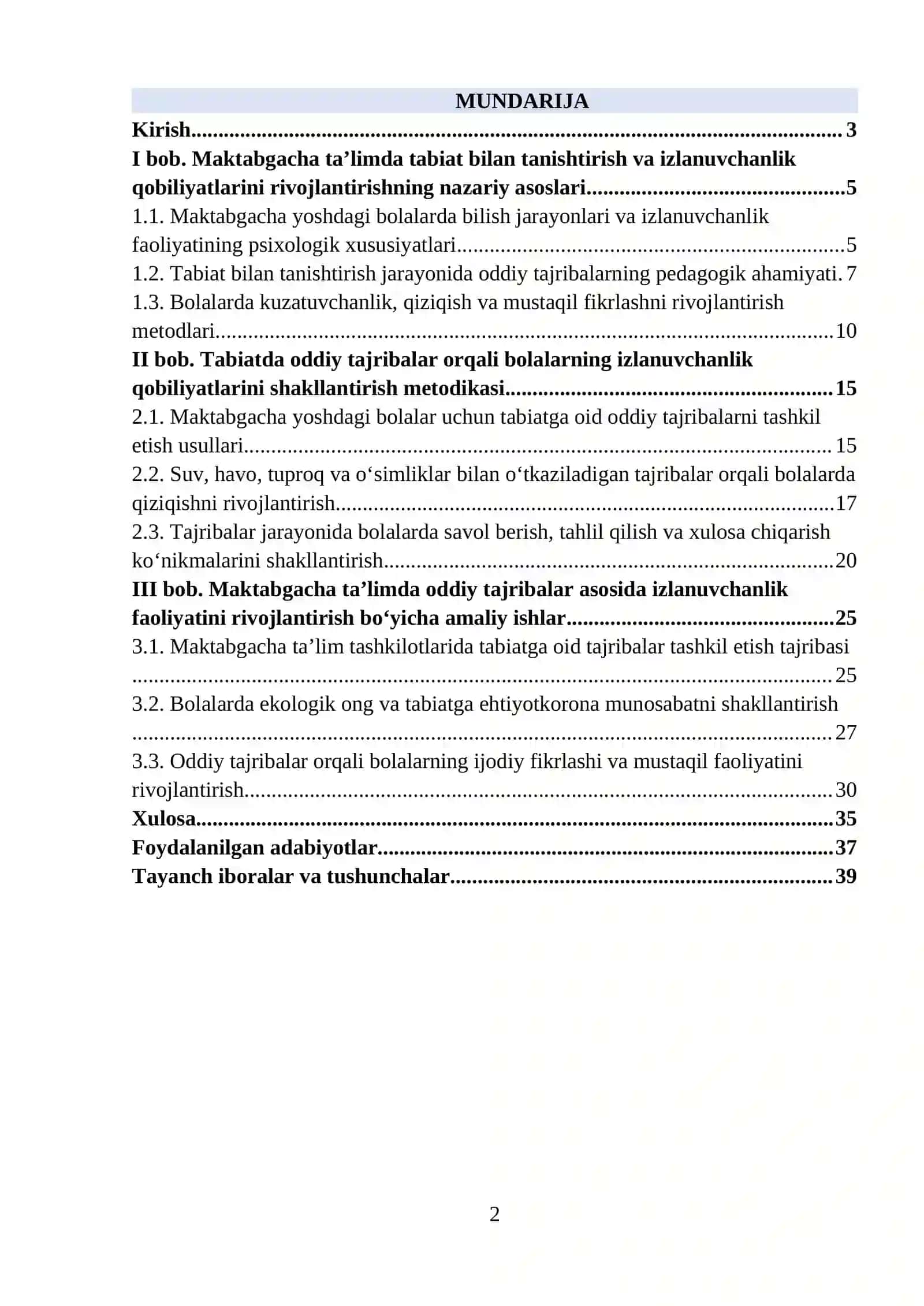 Maktabgacha ta’limda tabiat bilan tanishtirish va izlanuvchanlik qobiliyatlarini rivojlantirishning nazariy asoslari 2