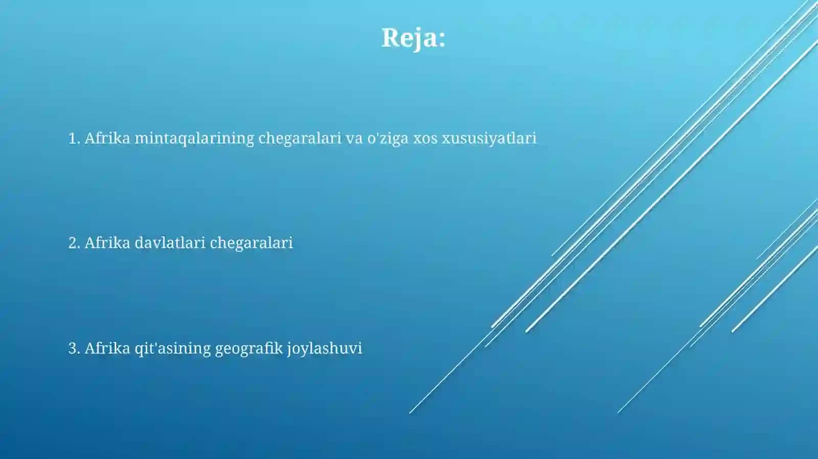 Afrika materigi geografik joylashuvi va chegaralari 2