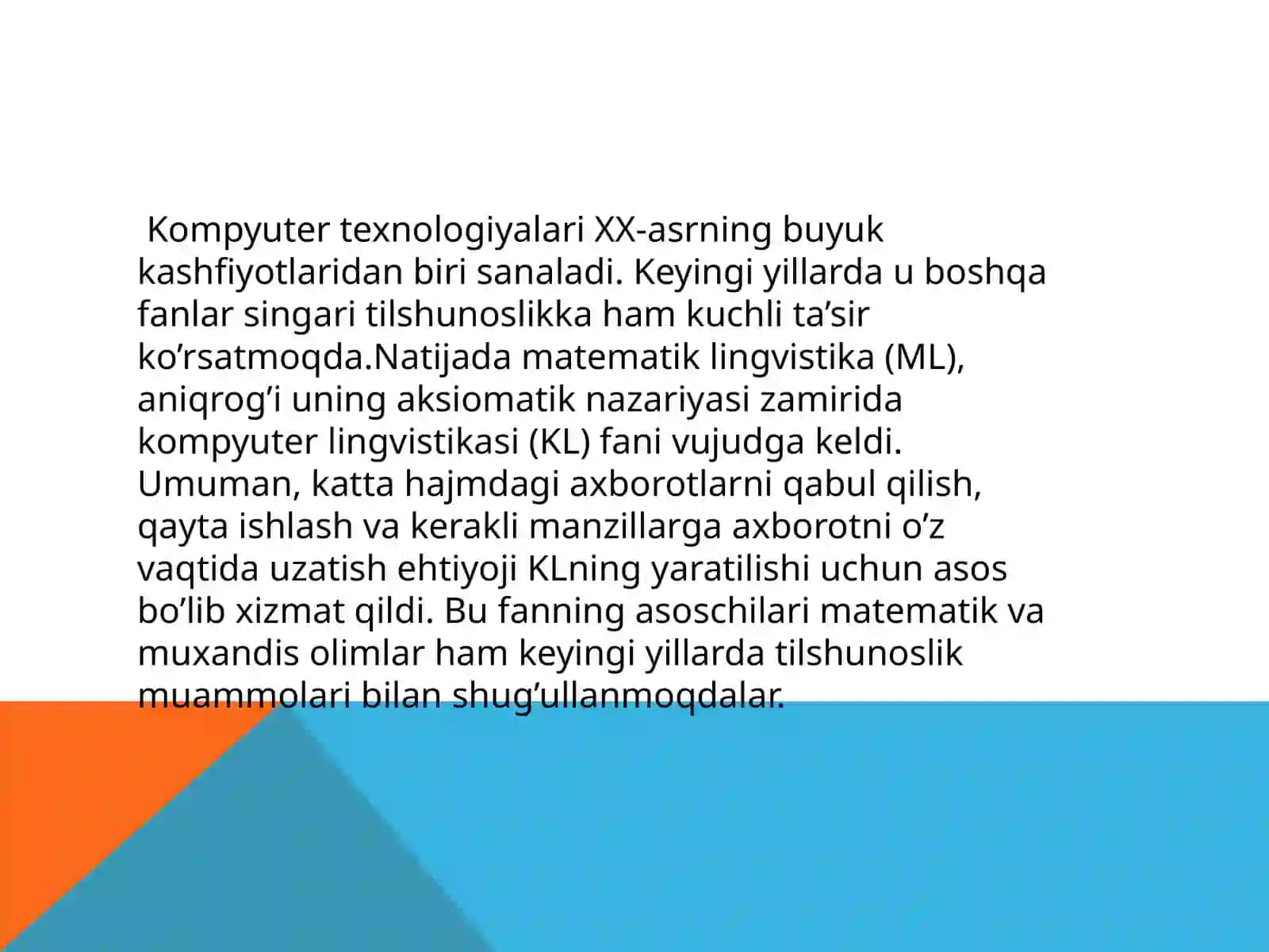KОMPYUTЕR LINGVISTIKASINING KЕLGUSI VAZIFALARI 2