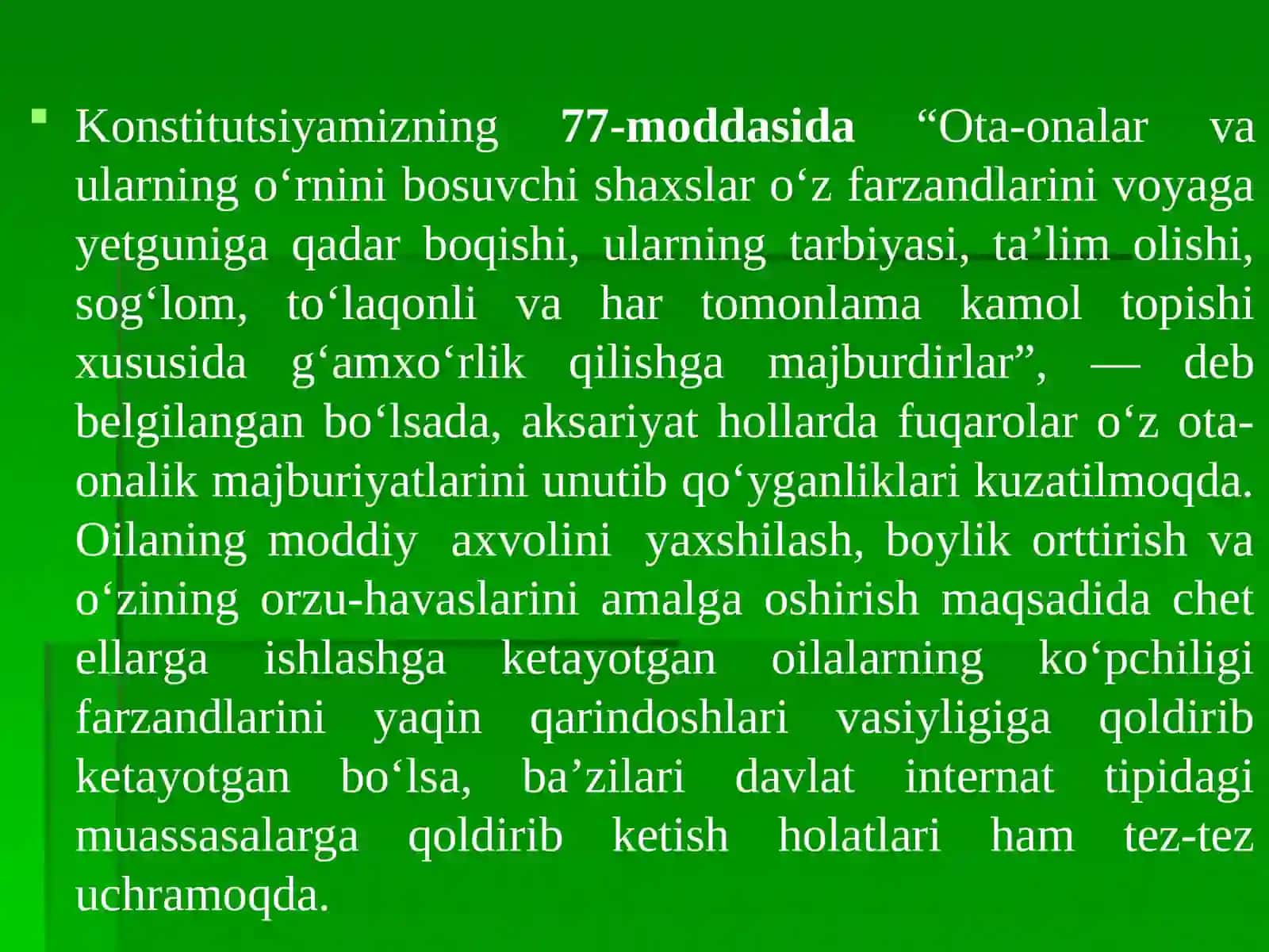 O‘zbekistonda oilaviy bolalar uyini tashkil etish tartibi va shartlari 2