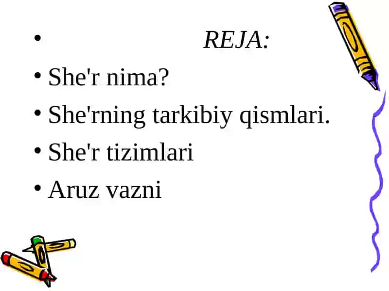 SHE’R TUZILISHI VA SHE’R TIZIMLARI 2
