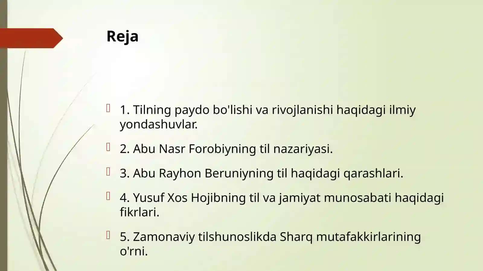 Sharq mutafakkirlarining til shakllanishiga oid qarashlari. 2