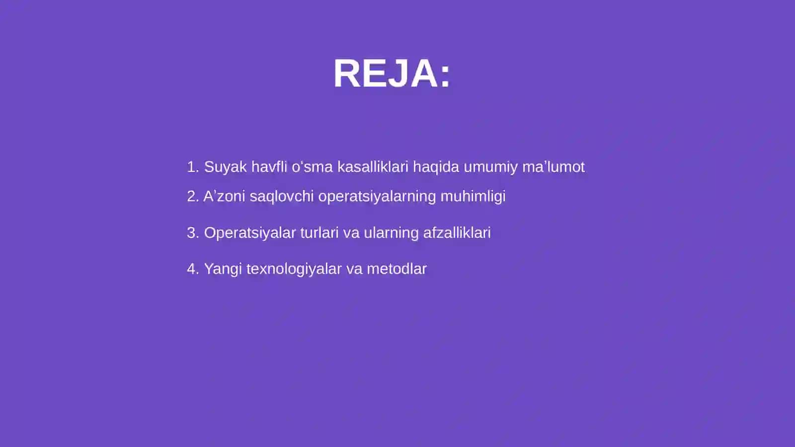 Suyak havfli oʻsma kasalliklarida aʼzoni saqlovchi operatsiyalar 2