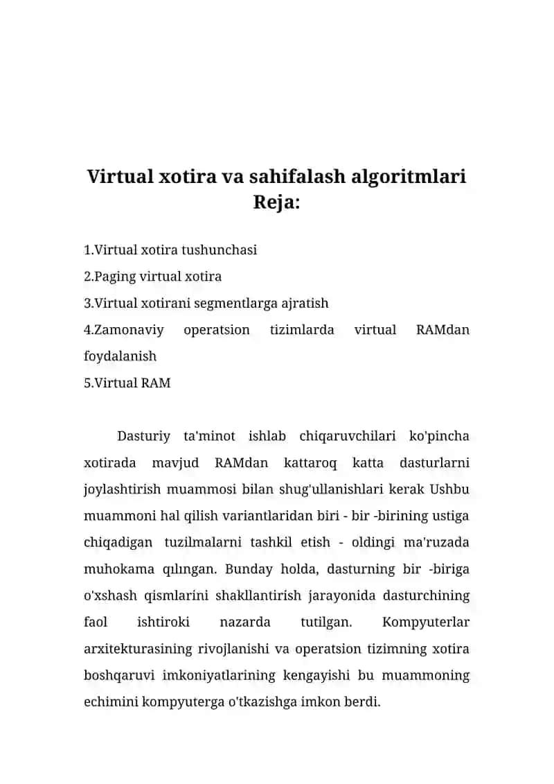 MUHAMMAD AL-XORAZMIY NOMIDAGI TOSHKENT AXBOROT TEXNOLOGIYALAR UNIVERSITETI “OPERATSION TIZIMLAR” FANIDAN 2-MUSTAQIL ISHI 2