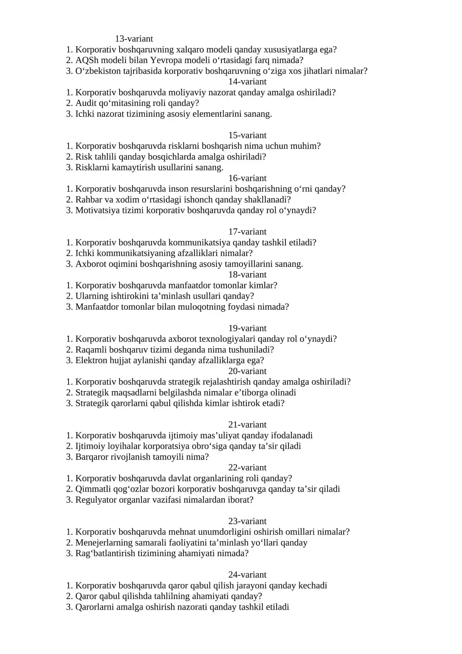 Korporativ boshqaruvning samaradorligini aniqlovchi omillar 2