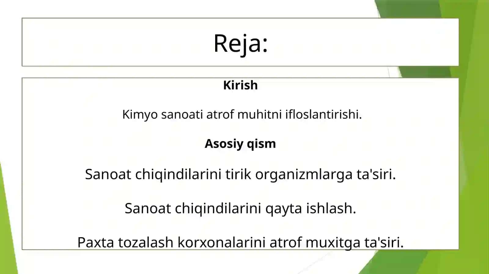 Sanoat korxonalaridan ajralib chiqadigan zararli gazlar miqdorini aniqlash 2