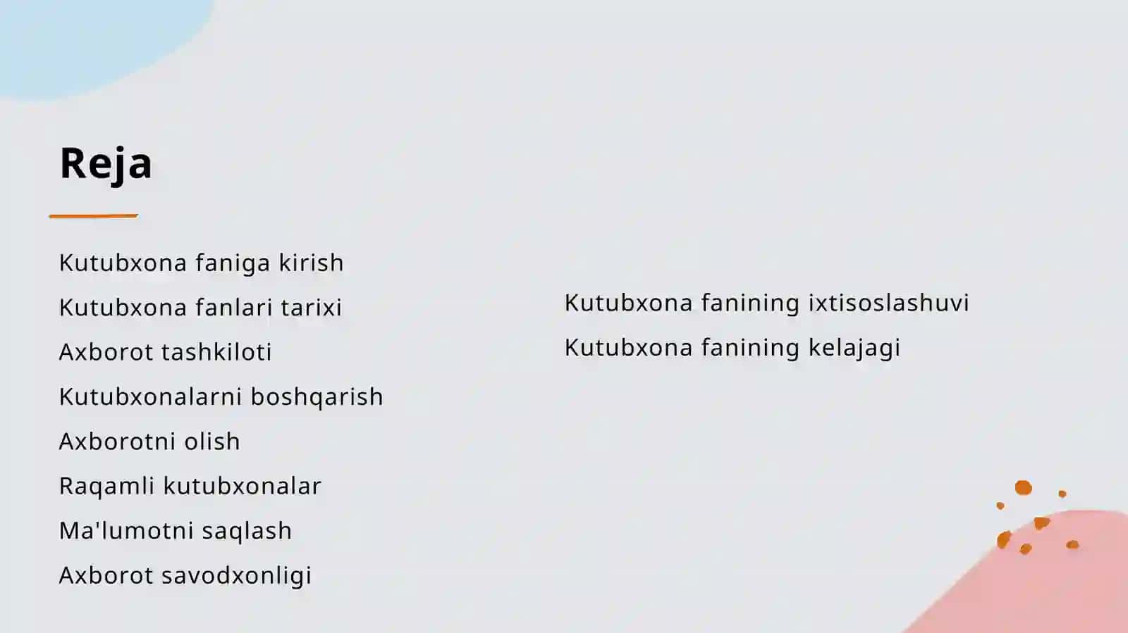 Kutubxona fanlari 2