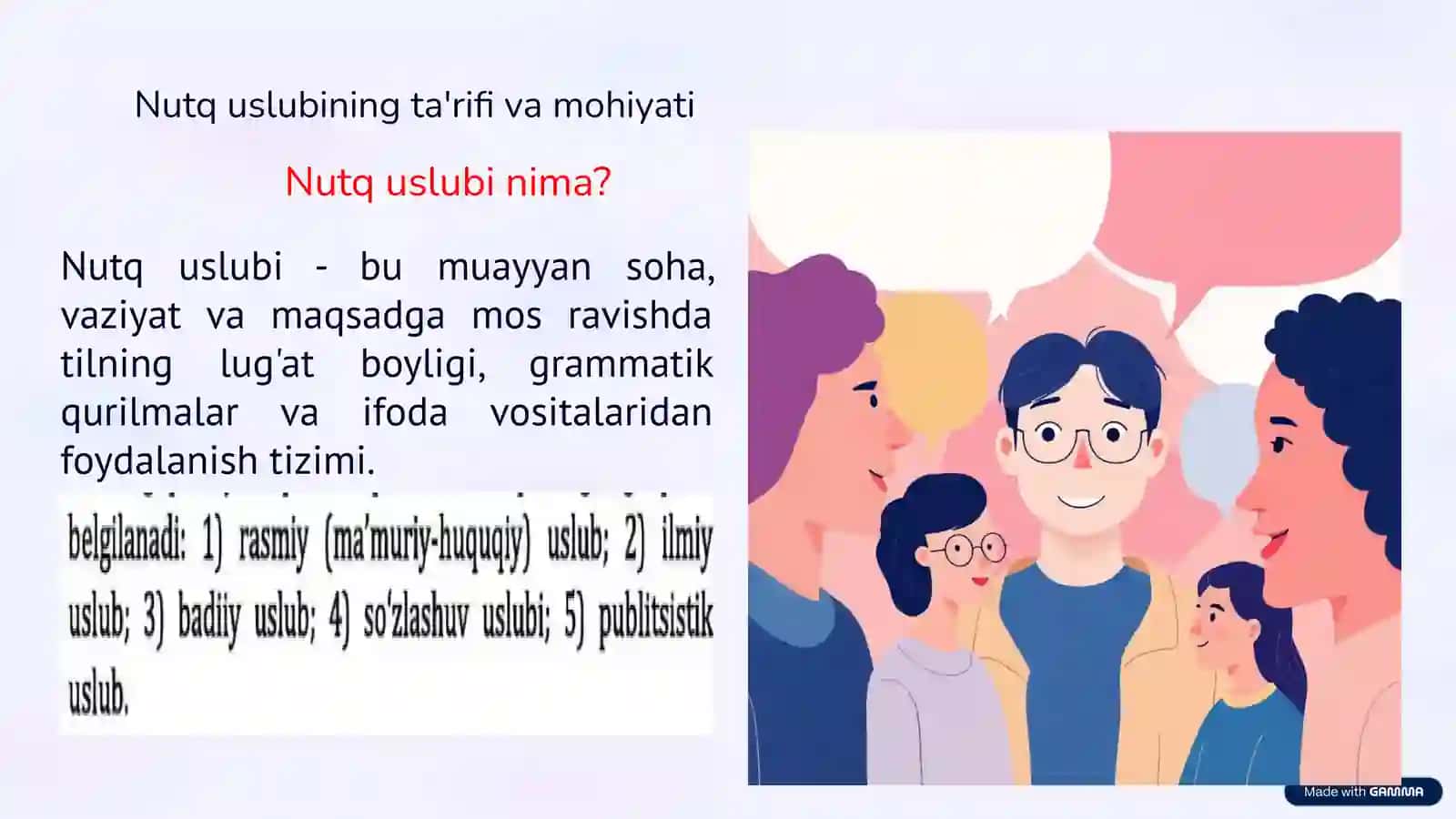 Nutq uslublari: tilning ifodaviy imkoniyatlari 2